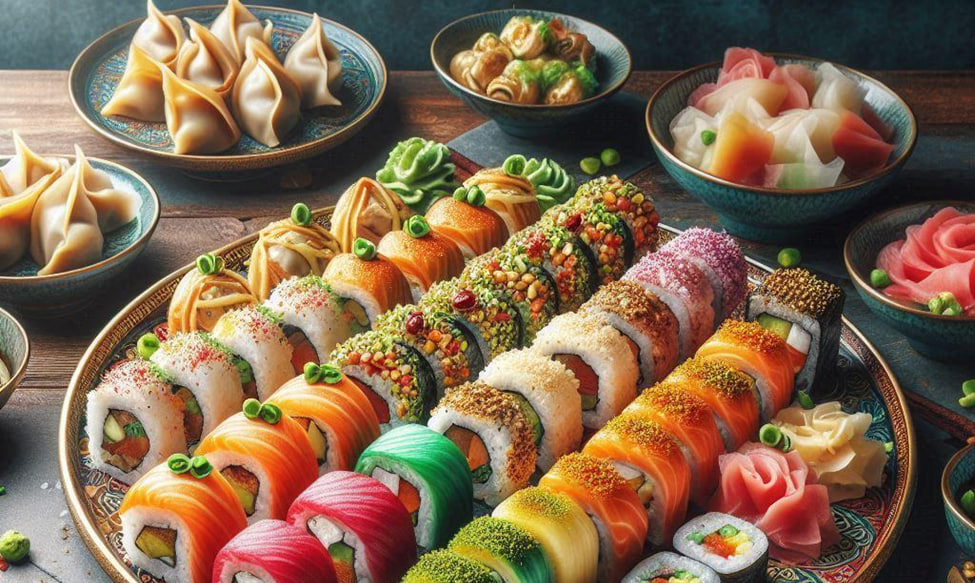 استفاده از پسته در سوشی و غذاهای آسیایی