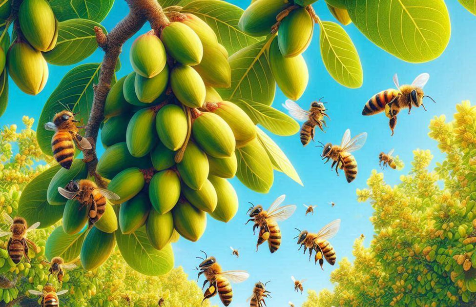 اهمیت زنبورها در گرده‌افشانی درختان پسته
