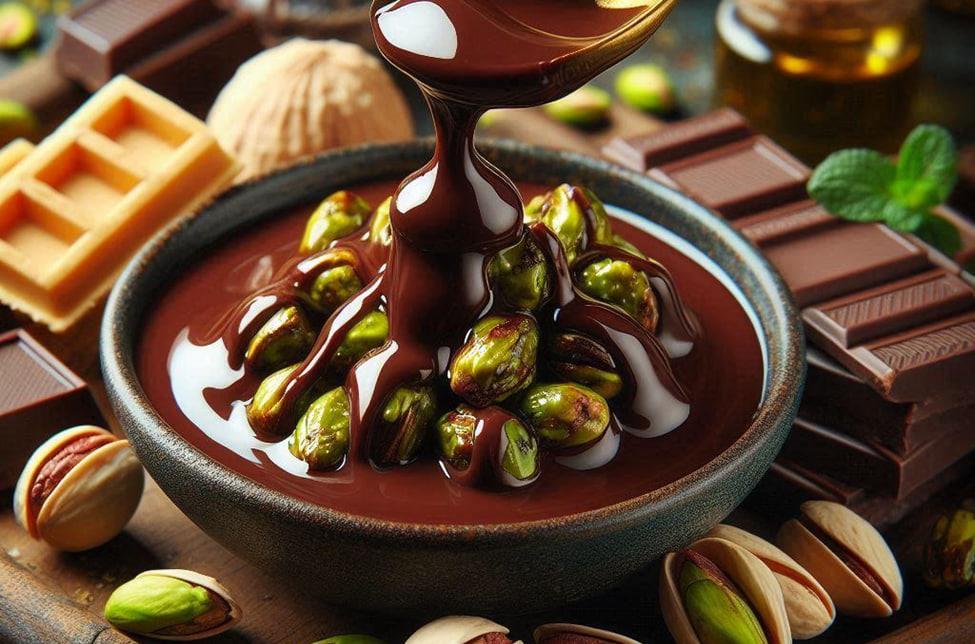 سس شکلاتی پستهای؛ تلفیق وسوسهانگیز طعمهای لوکس