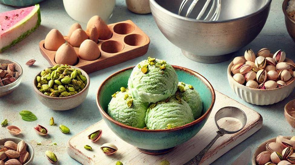 طرز تهیه بستنی خانگی با پسته