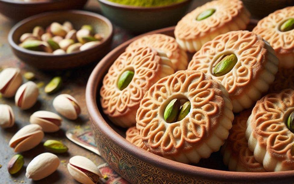 کلوچه کاشانی با مغز پسته؛ شیرینی خوش‌عطر با طعمی اصیل و بی‌نظیر